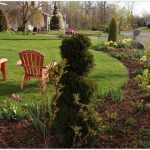 front lawn with mulch and flowerbeds
